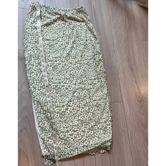 Milumia Women's Floral Print High Waist Skirt High Side Split Boho Small green - Picture 7 of 10